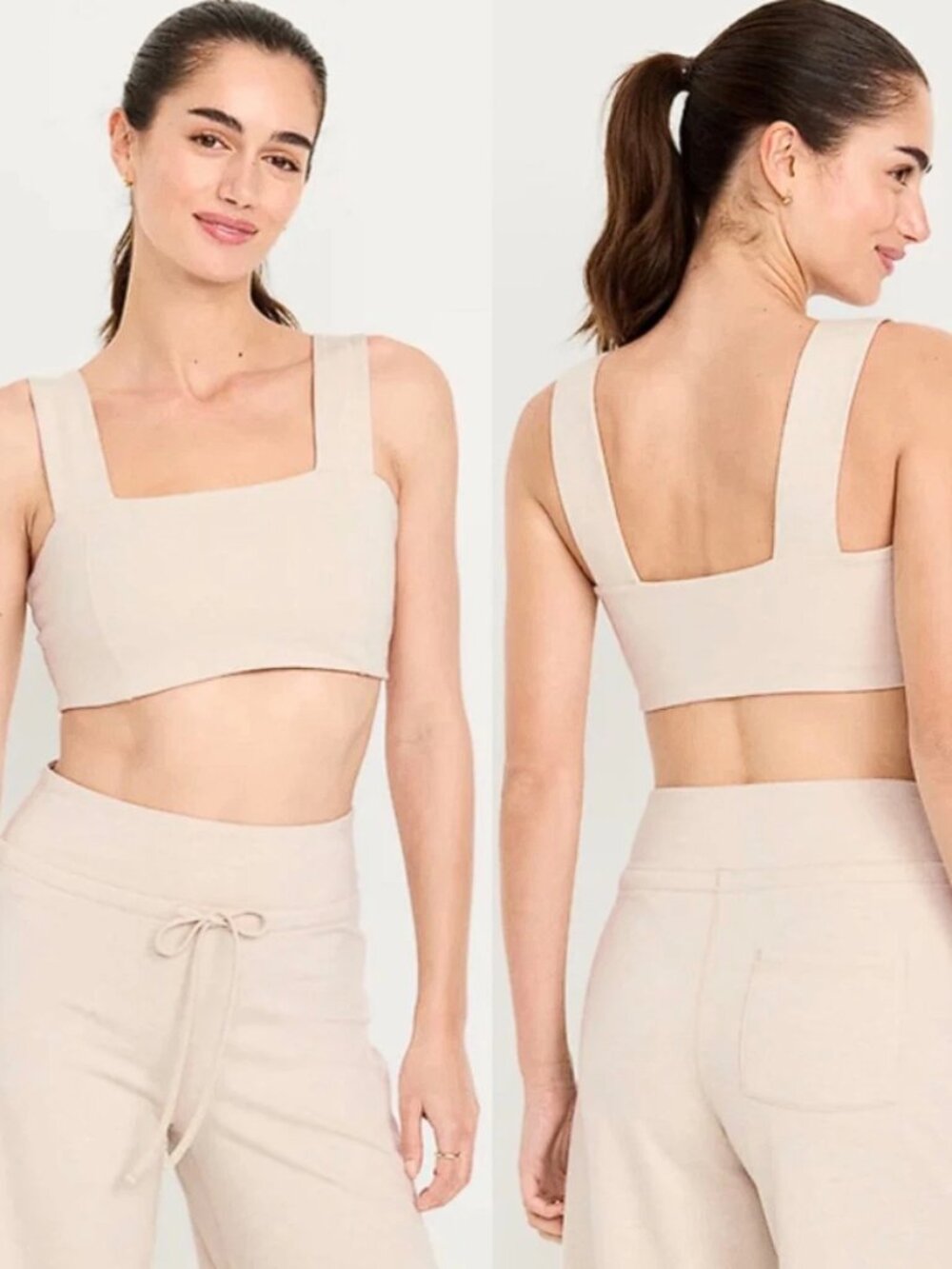 Old Navy Light Support CloudComfy Bandeau Sports Bra in Wish Bone (S) NWT!